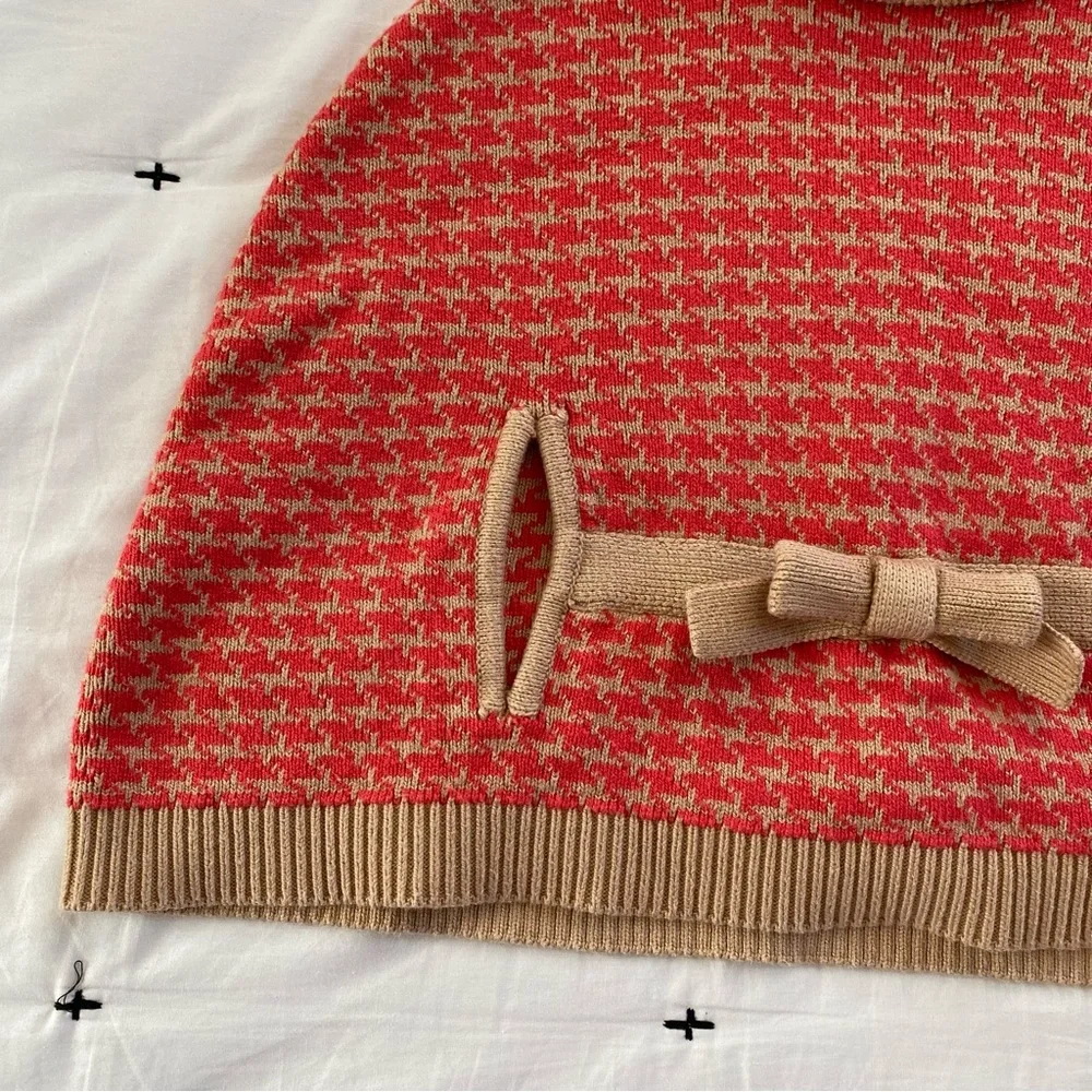 Janie And Jack Girls Houndstooth Cape Sweater Poncho Size 3T - Picture 2 of 5